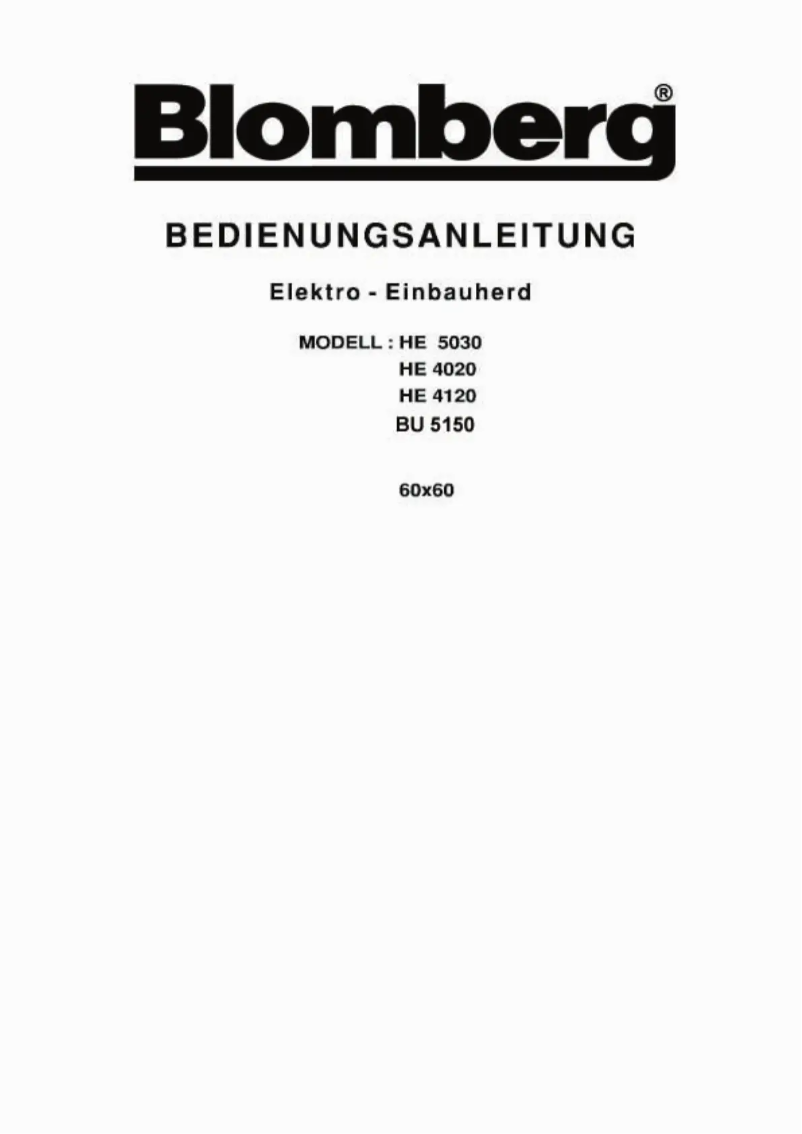 Page 1 de la notice Manuel utilisateur Blomberg HE 5030