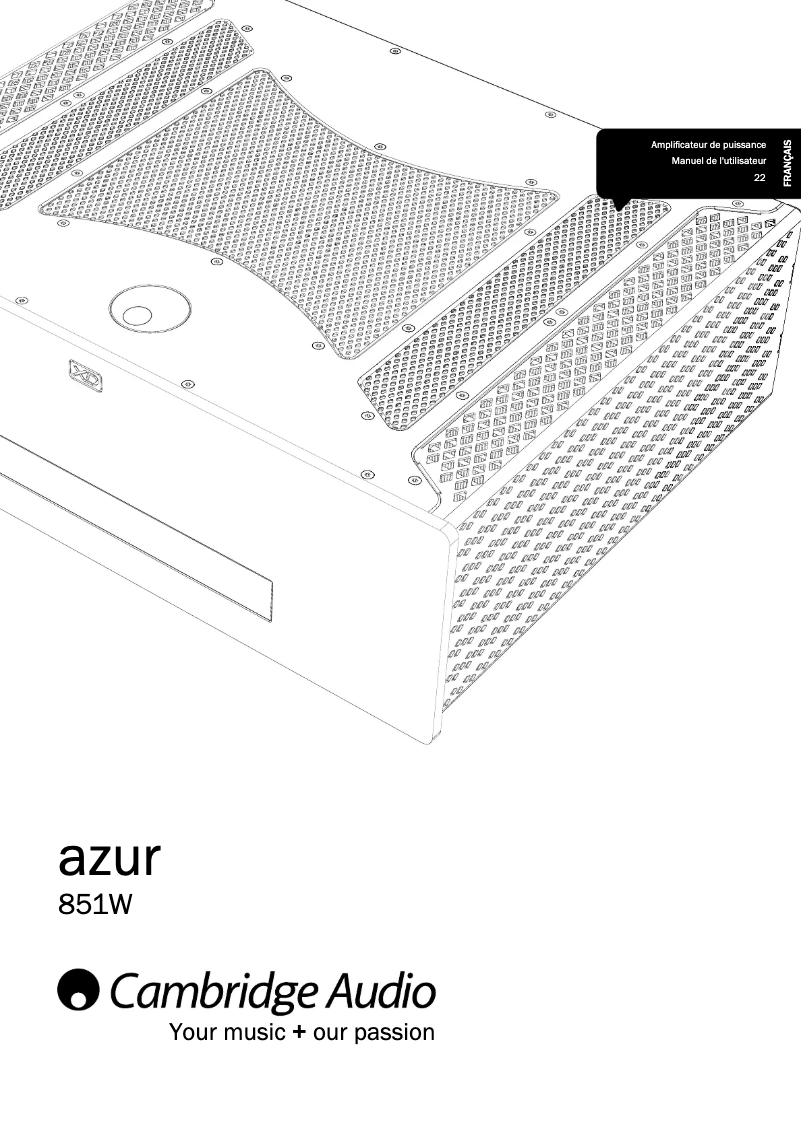 Image de la première page du manuel de l'appareil Azur 851E/W