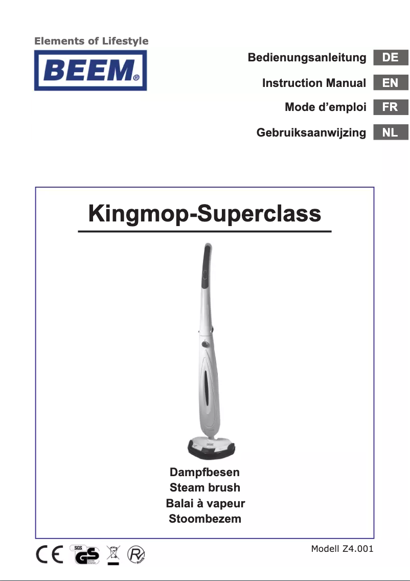Page 1 de la notice Manuel utilisateur BEEM Kingmop-Superclass