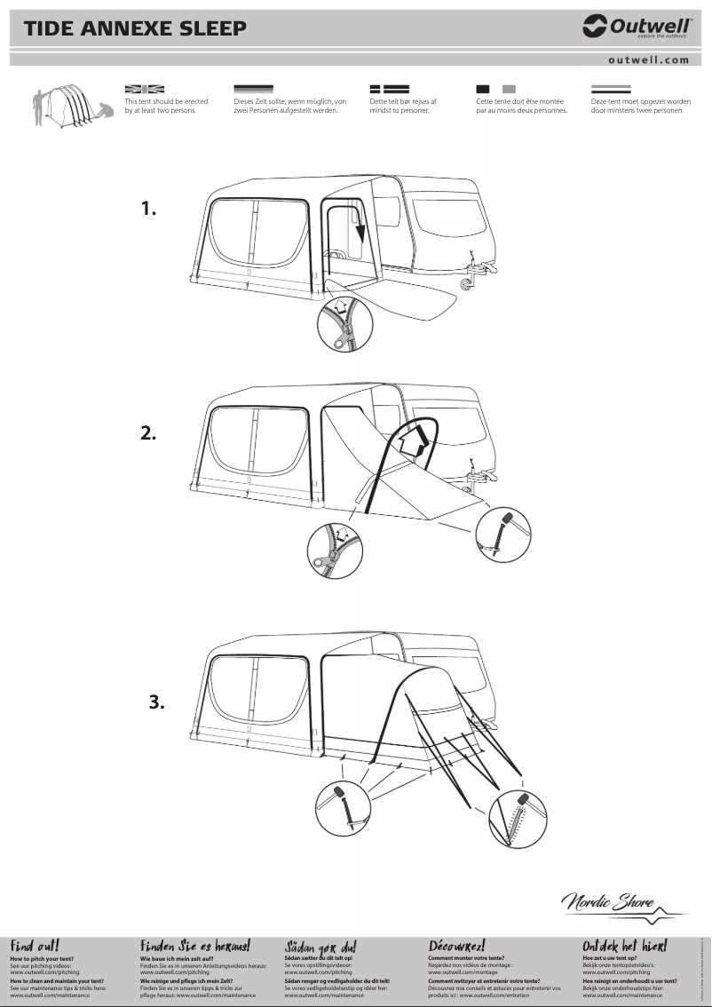 Page 1 de la notice Manuel utilisateur Outwell Tide Annexe Sleep