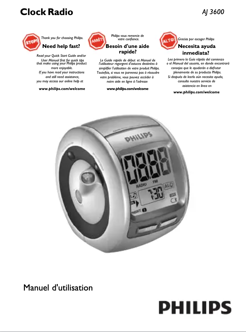 Page 1 de la notice Manuel utilisateur Philips AJ3600