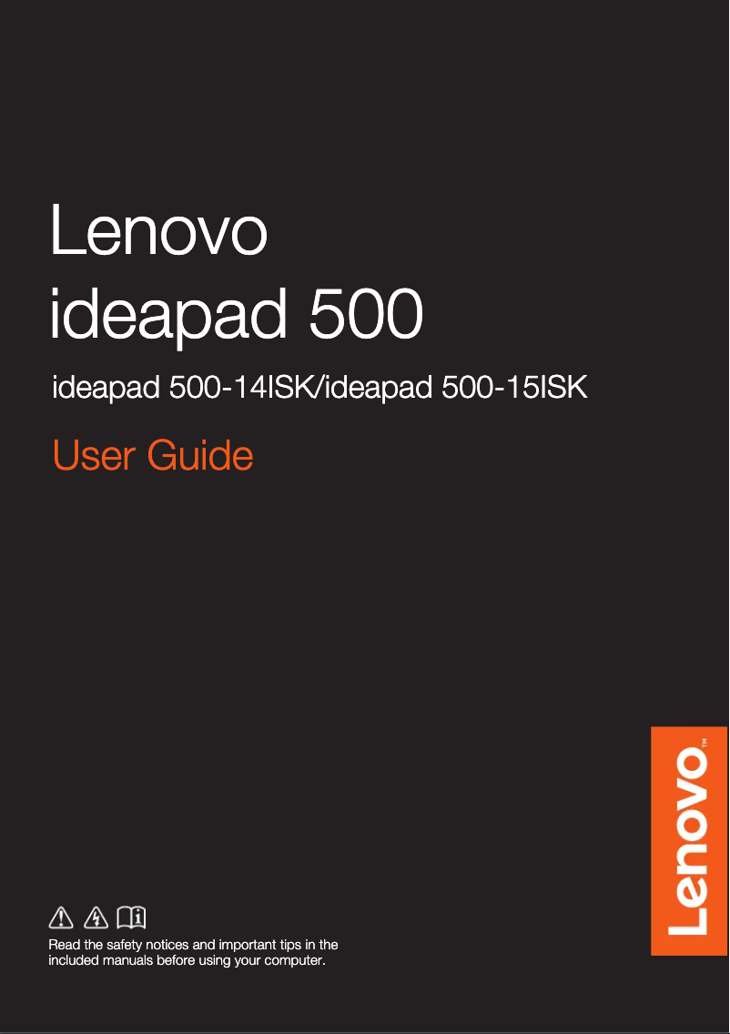 Image de la première page du manuel de l'appareil Ideapad 500-14ISK