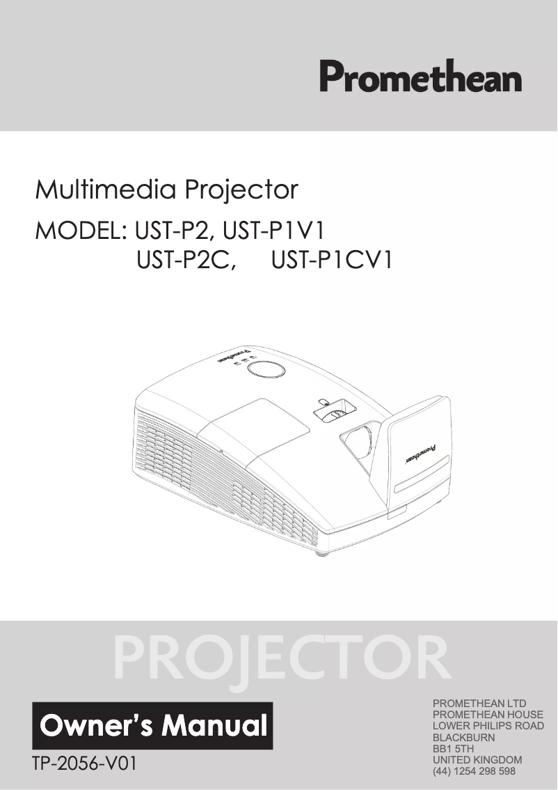 Página 1 del manual Manual de usuario Promethean UST-P2
