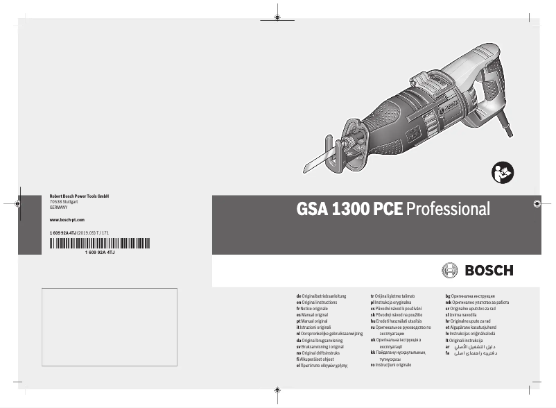 Page 1 de la notice Manuel utilisateur Bosch GSA 1300 PCE Professional