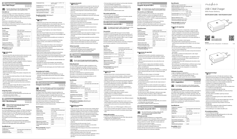 Page 1 de la notice Manuel utilisateur Nedis WCPD30W102BK