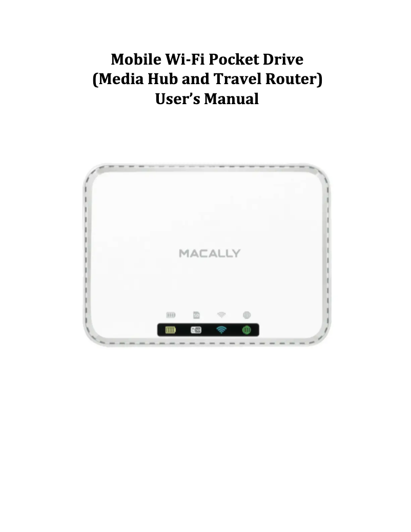 Page n°1 - Manuel utilisateur Macally WIFISD2