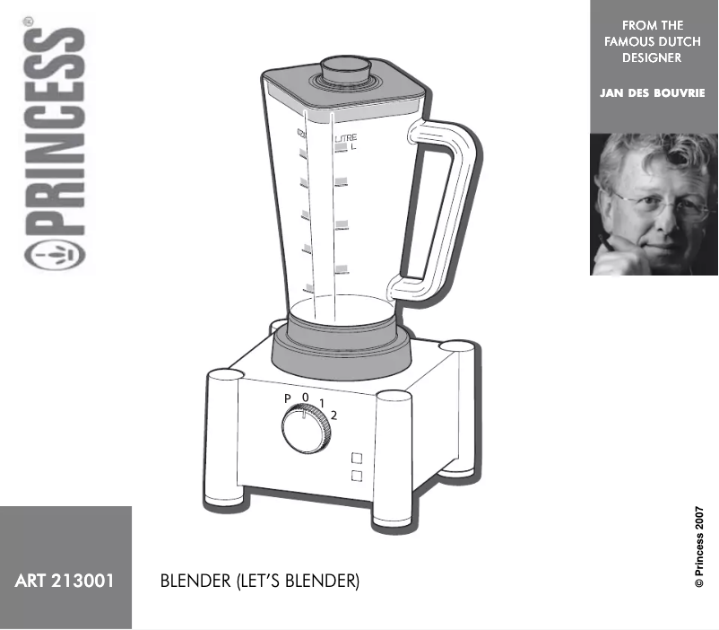 Page n°1 - Manuel utilisateur Princess 213001 Let’s Blender