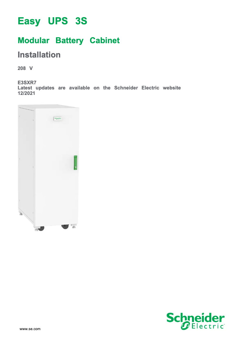 Page n°1 - Manuel utilisateur APC E3SXR7
