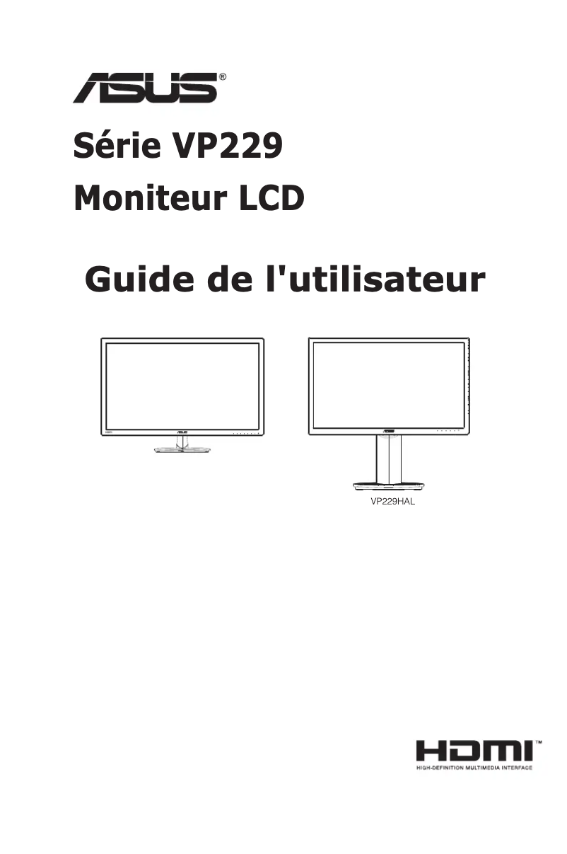 Page n°1 - Manuel utilisateur Asus VP229HAL