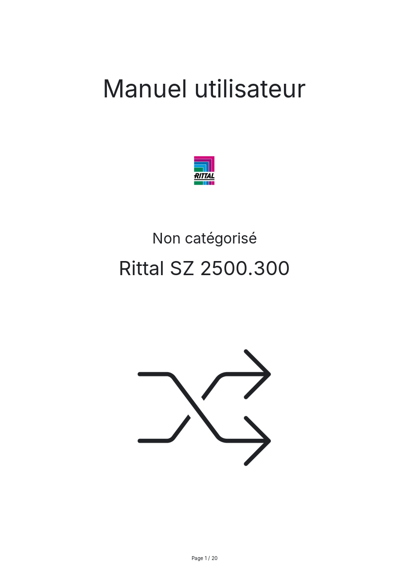 Page n°1 - Manuel utilisateur Rittal SZ 2500.300