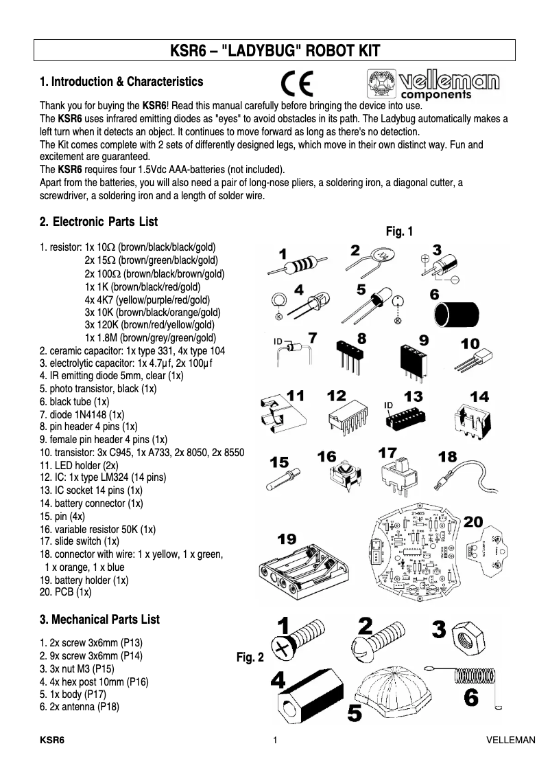 Página 1 del manual Manual de usuario Velleman KSR6
