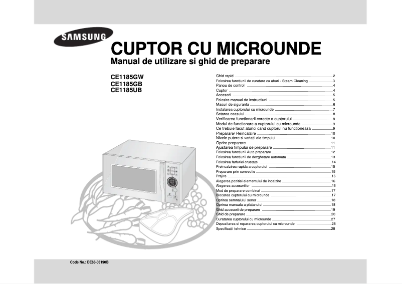 Page n°1 - Manuel utilisateur Samsung CE1185GW