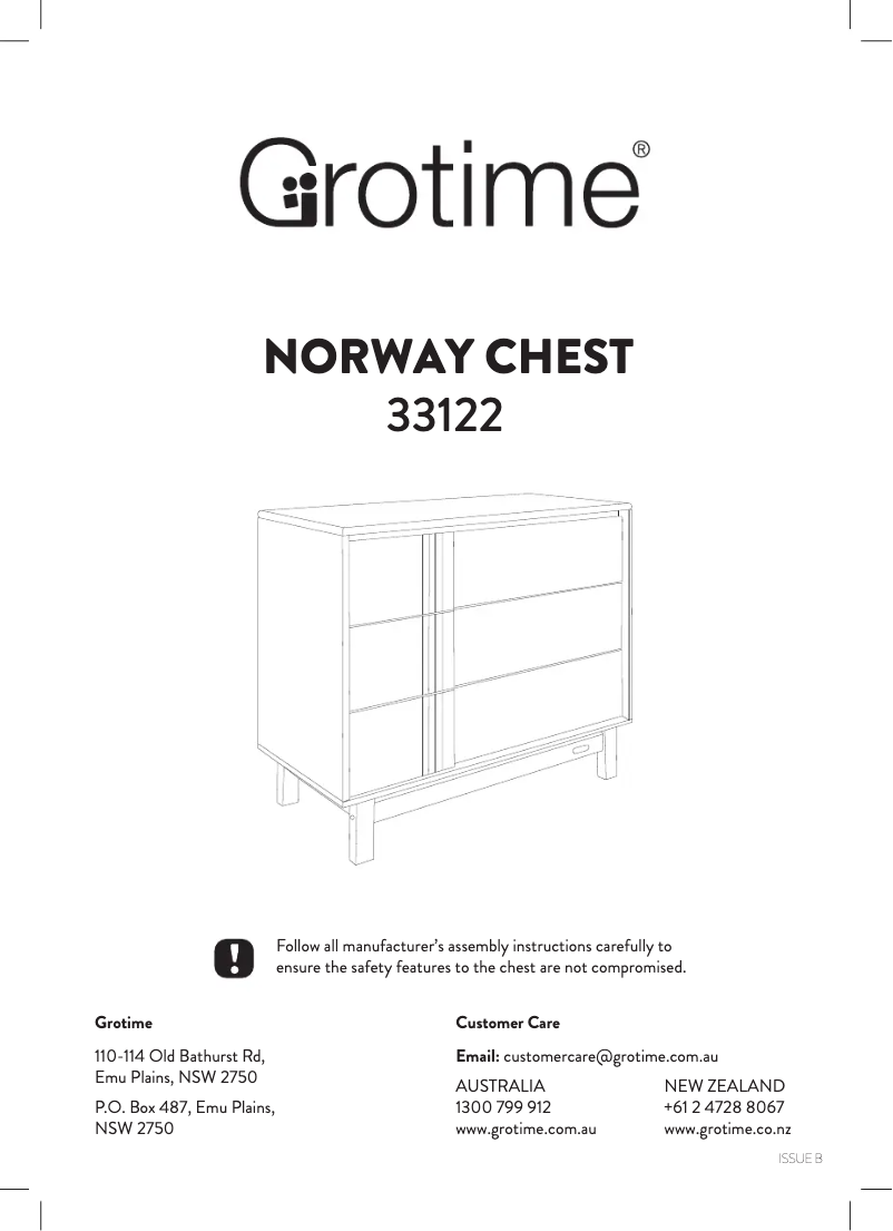 Image de la première page du manuel de l'appareil Norway Chest