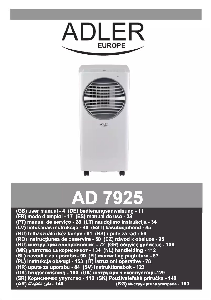 Page n°1 - Manuel utilisateur Adler AD 7925