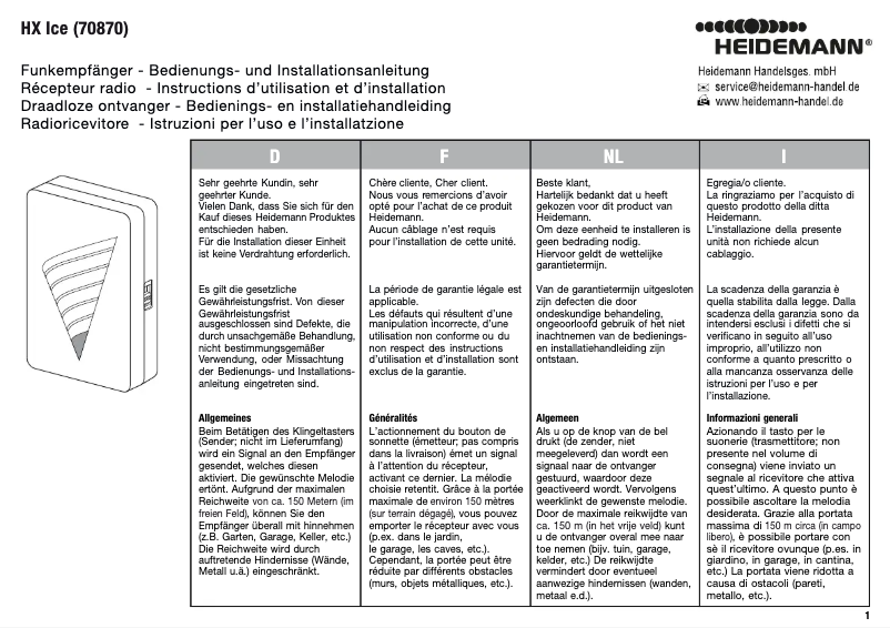 Image de la première page du manuel de l'appareil 70870
