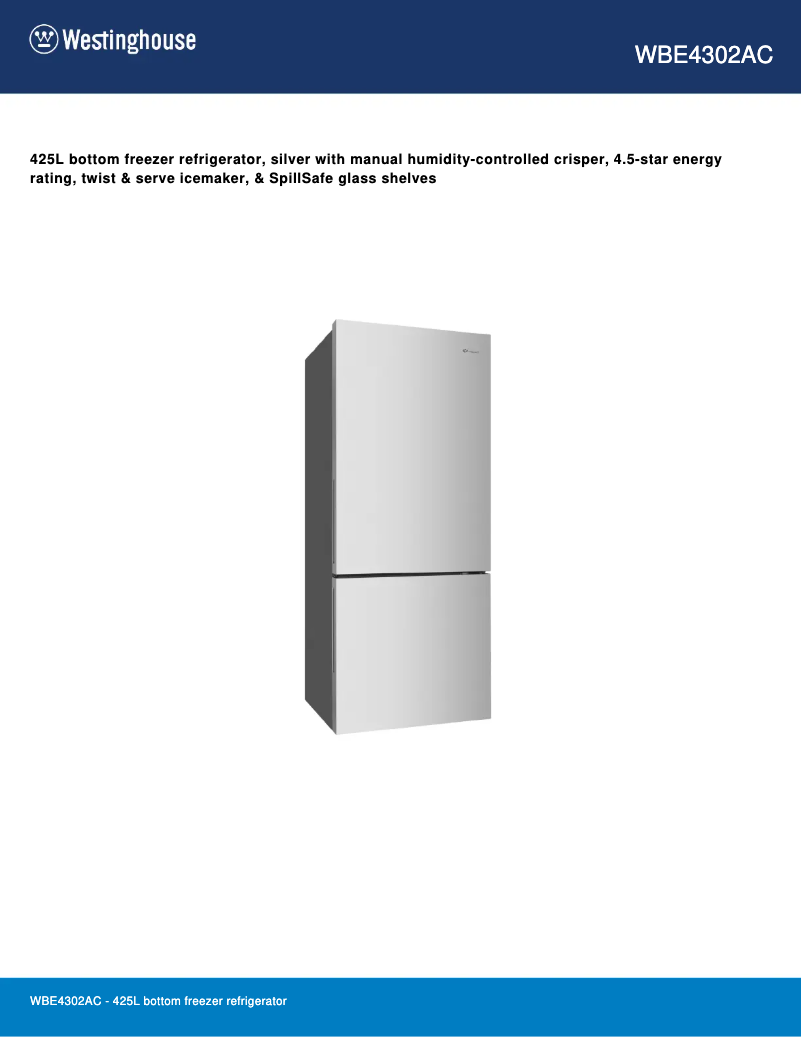 Image de la première page du manuel de l'appareil WBE4302AC