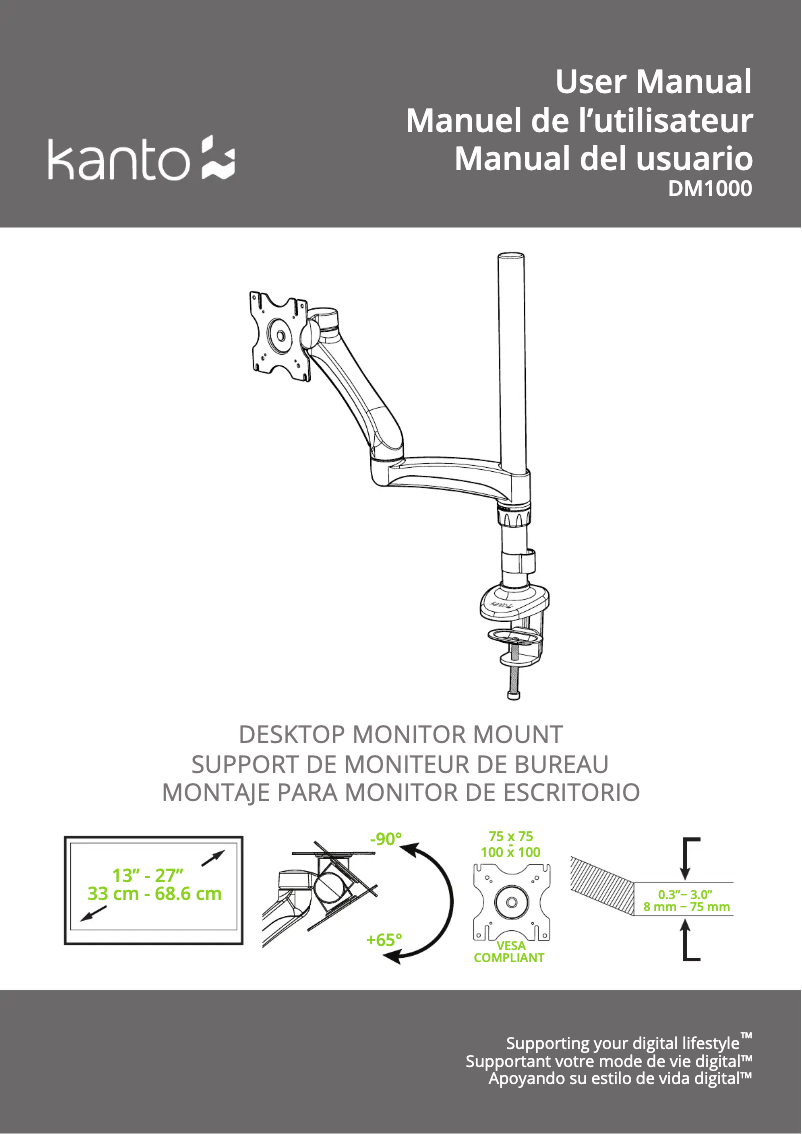 Page n°1 - Manuel utilisateur Kanto DM1000
