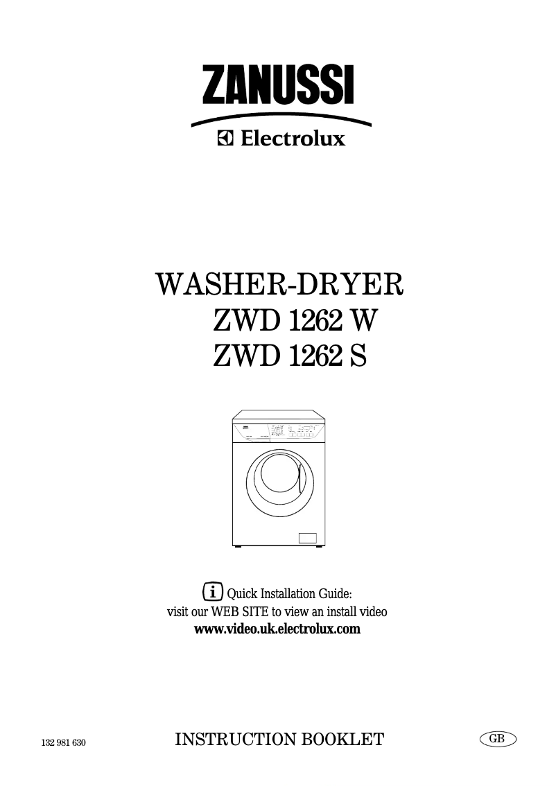 Page 1 de la notice Manuel utilisateur Zanussi-Electrolux ZWD1262W