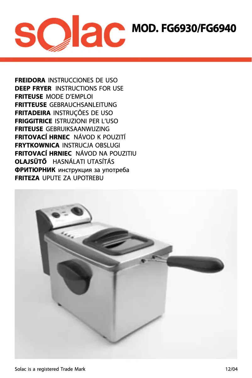 Page n°1 - Manuel utilisateur Solac Ideal 4000 FG6940