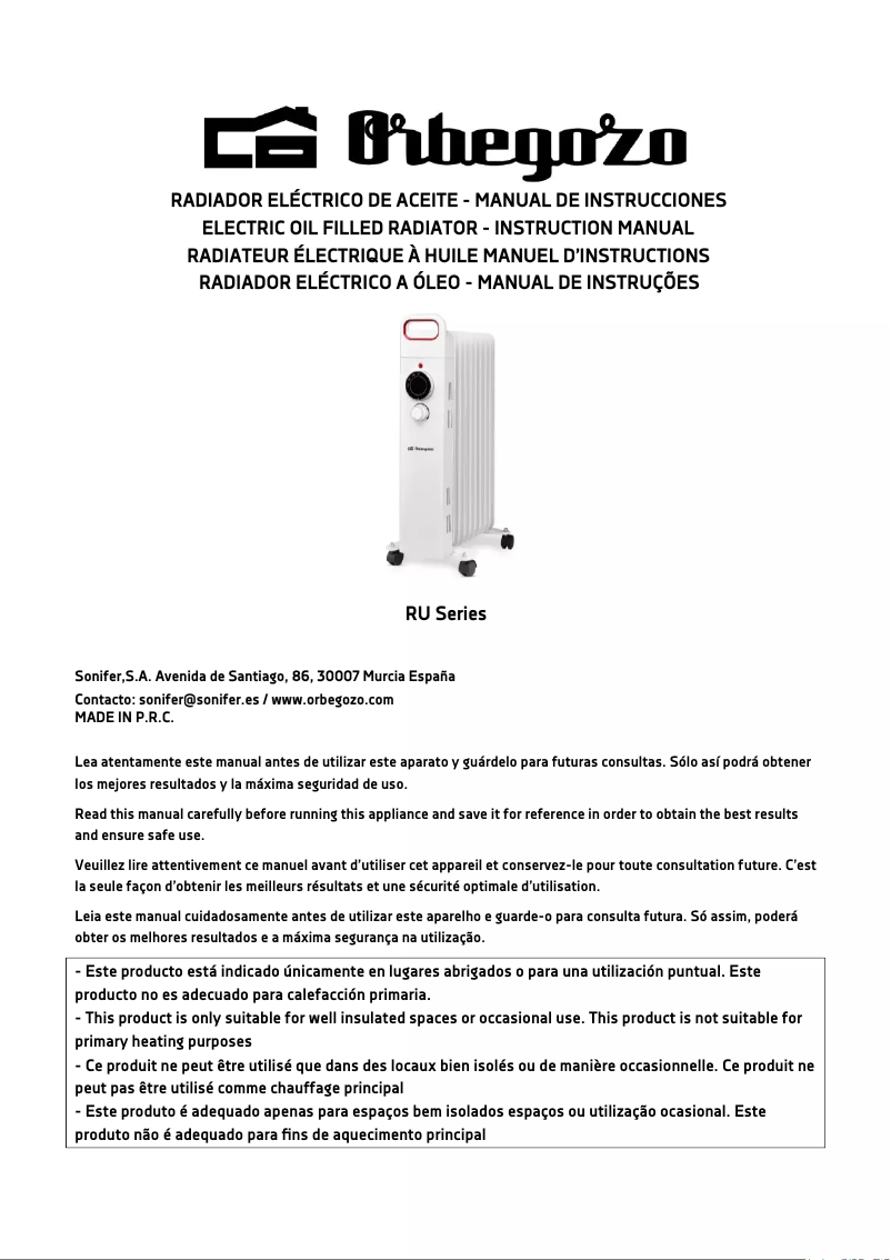 Image de la première page du manuel de l'appareil RU 1500