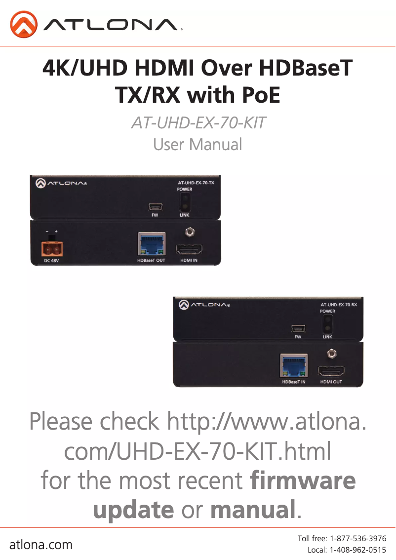 Image de la première page du manuel de l'appareil UHD-EX-70-KIT