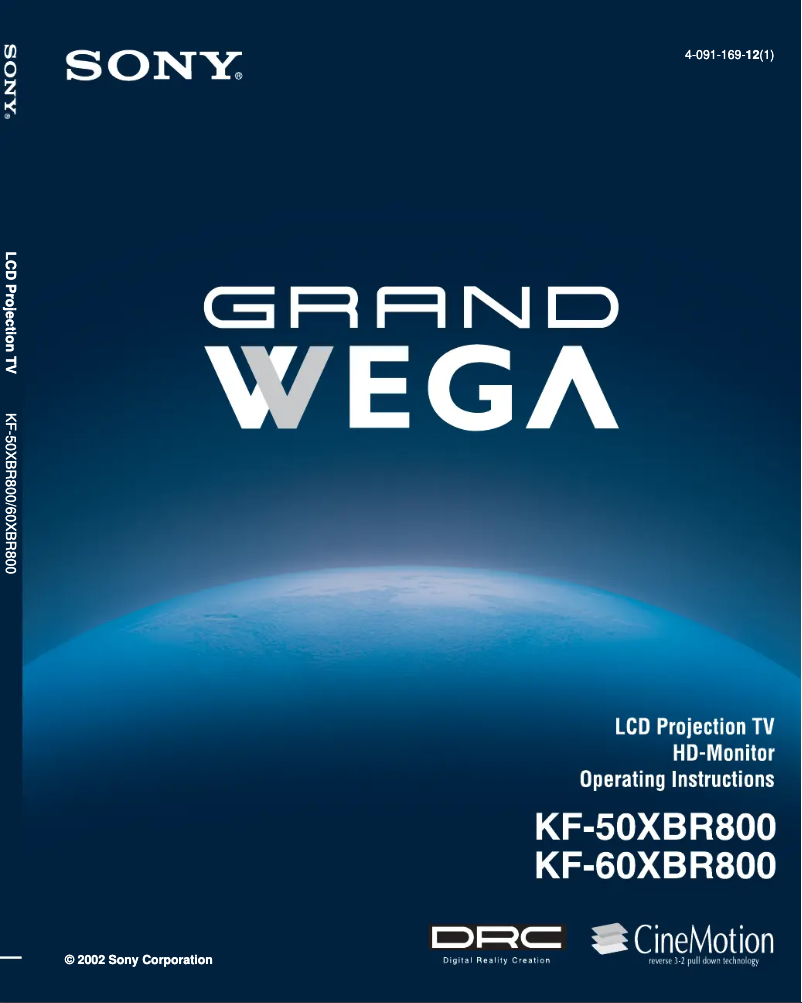 Page n°1 - Manuel utilisateur Sony Grand Wega KF-50XBR800