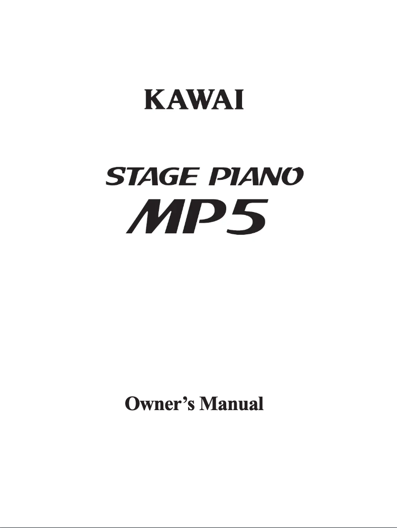 Page n°1 - Manuel utilisateur Kawai MP5