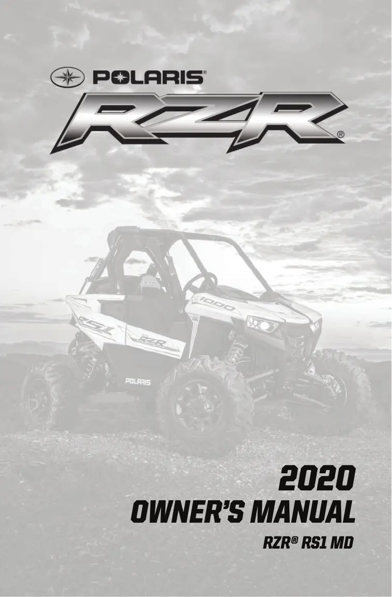Page 1 de la notice Manuel utilisateur Polaris RZR RS1 MD (2020)