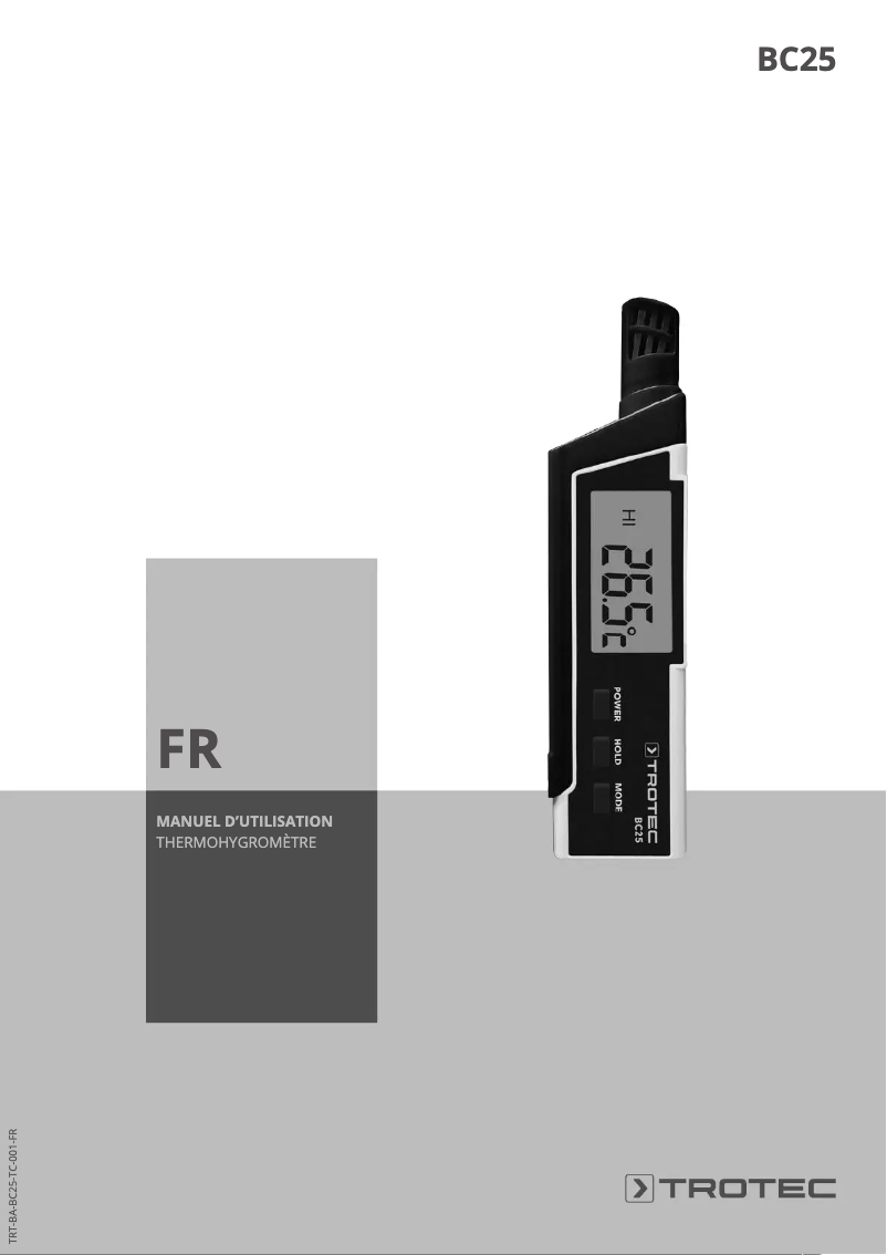 Page n°1 - Manuel utilisateur Trotec BC25