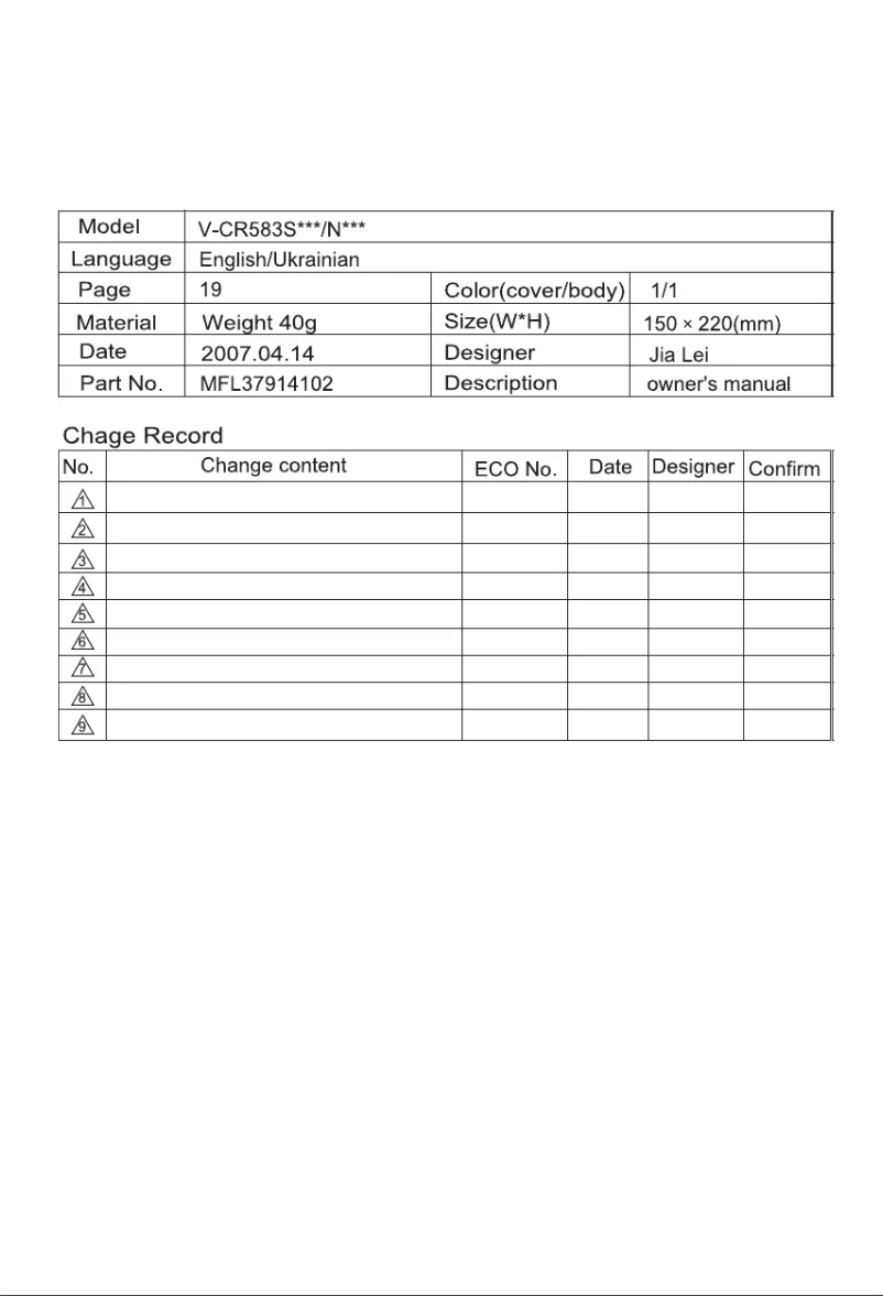 Image de la première page du manuel de l'appareil V-C5282STM