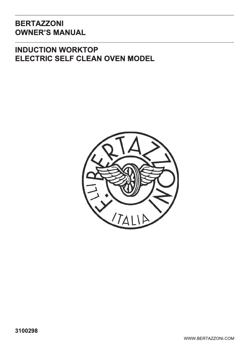 Page 1 de la notice Manuel d'utilisation et d'entretien Bertazzoni Professional PROF365INSNET