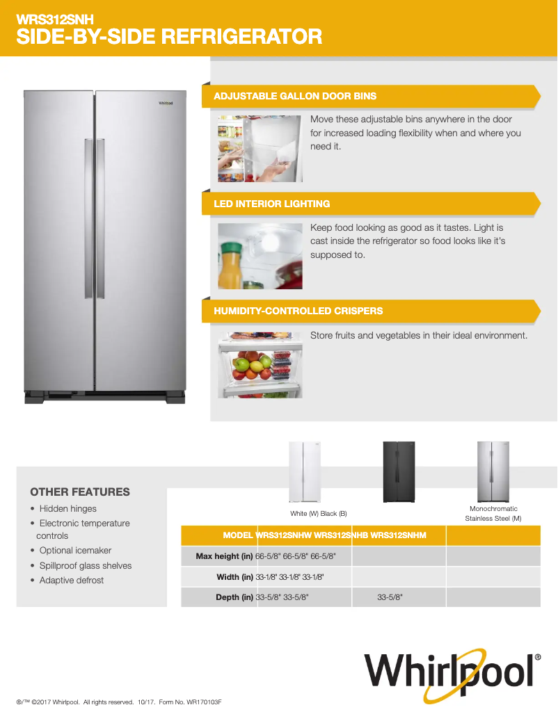 Image de la première page du manuel de l'appareil WRS312SNHW