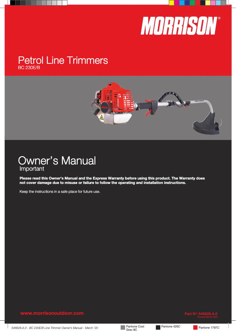 Page 1 de la notice Manuel utilisateur Morrison BC 230E/B