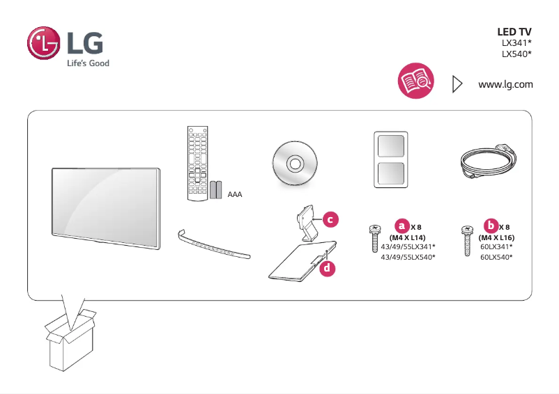 Image de la première page du manuel de l'appareil 49LX540S