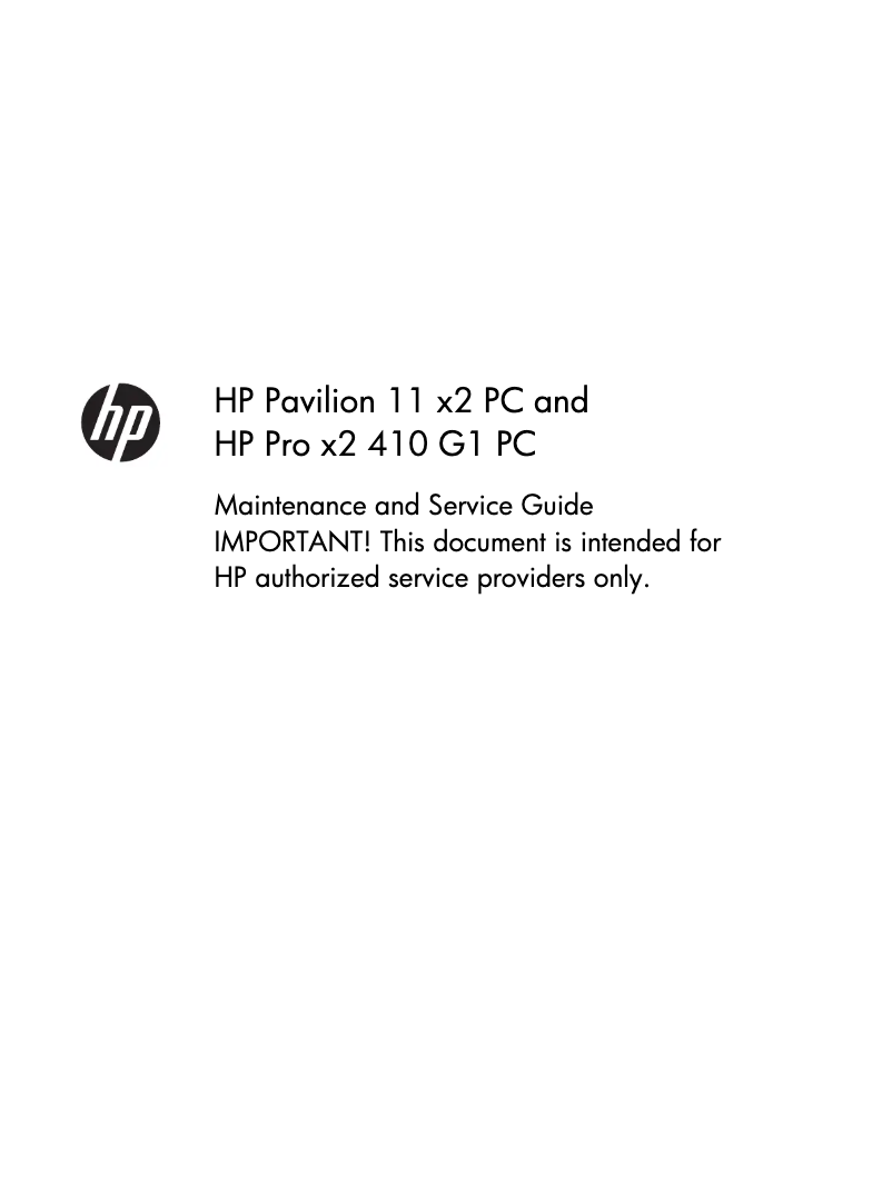 Page n°1 - Manuel utilisateur HP Pro x2 410 G1