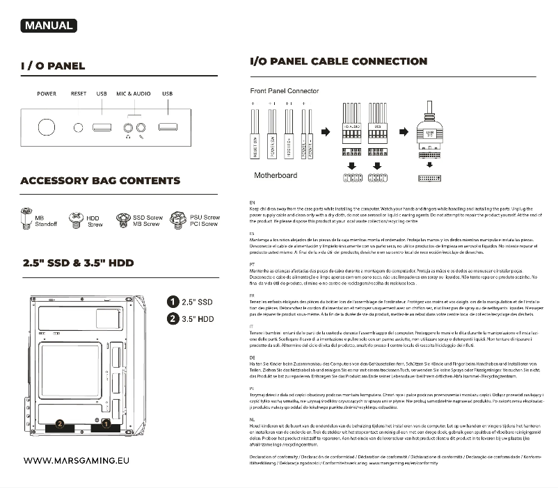 Page 1 de la notice Manuel utilisateur Mars Gaming MC-S2