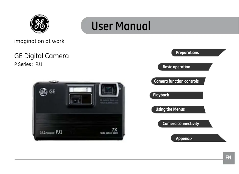 Image de la première page du manuel de l'appareil PJ1