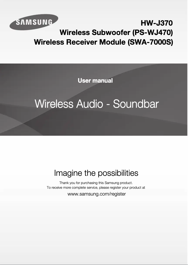 Page n°1 - Manuel utilisateur Samsung HW-J370
