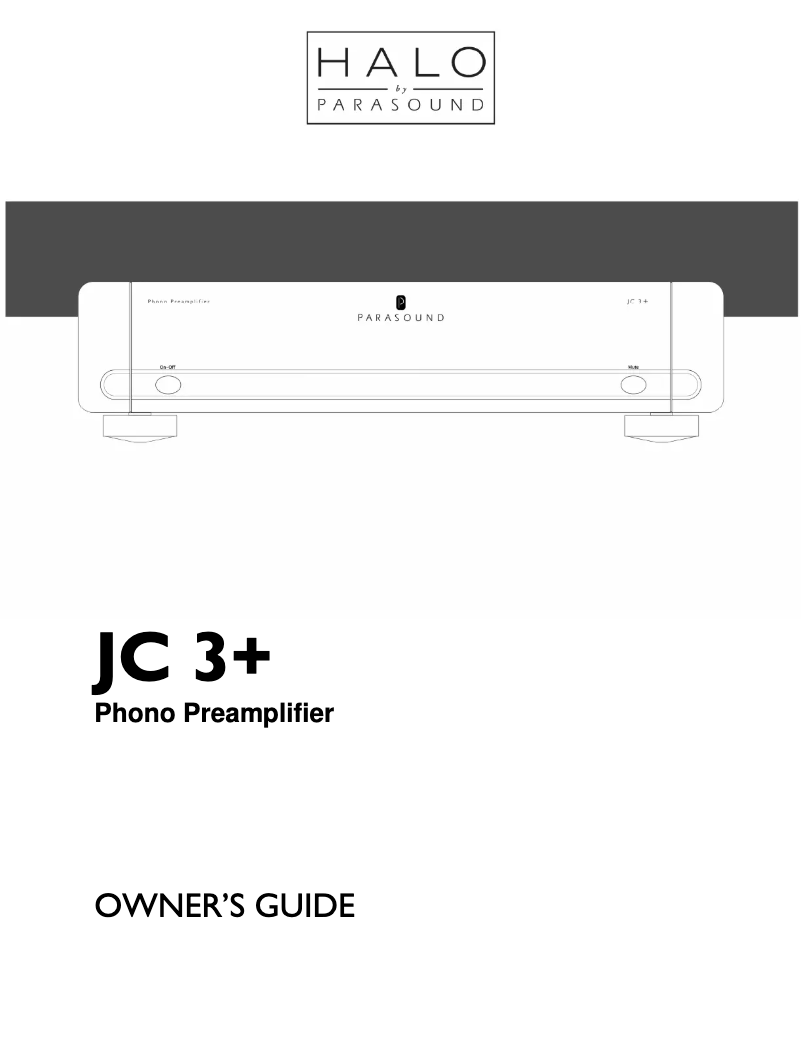 Page 1 de la notice Manuel utilisateur Parasound Halo JC 3+