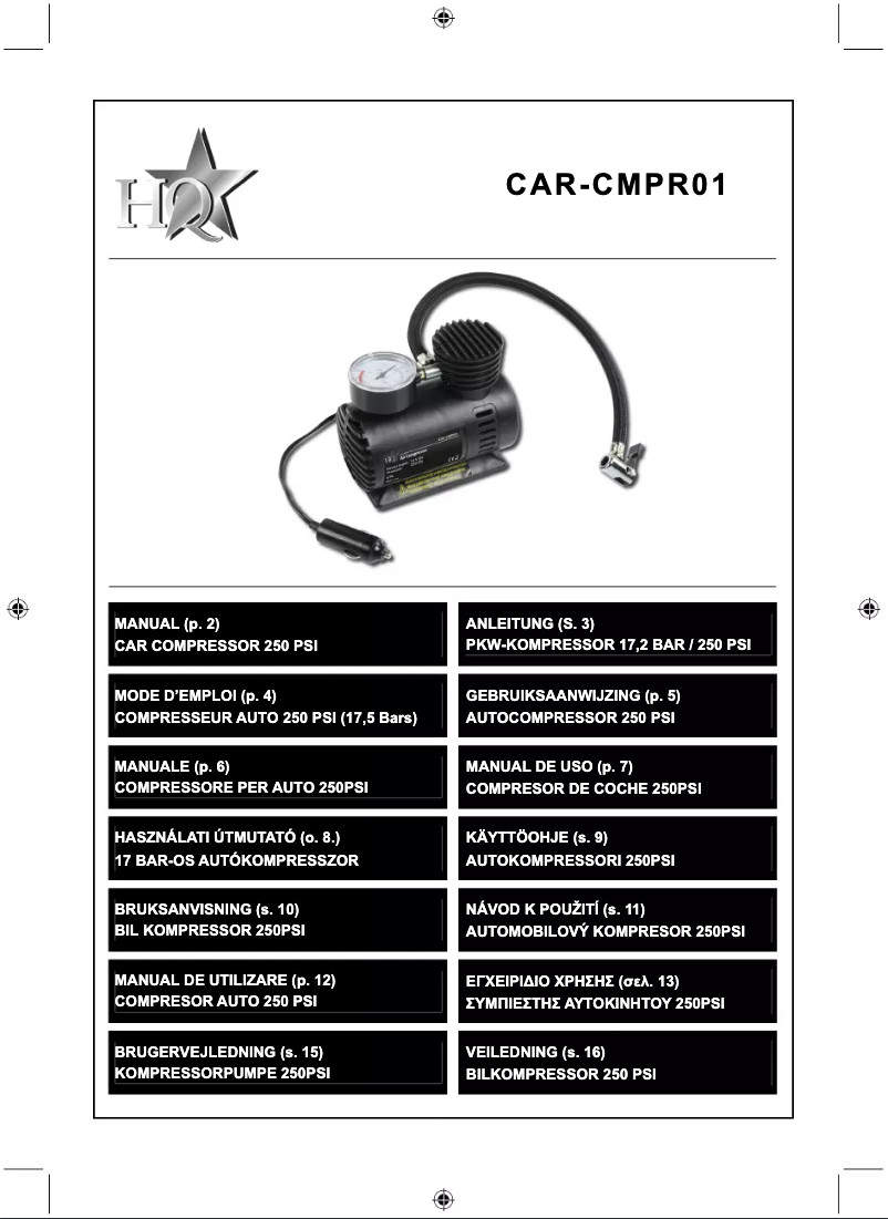 Page n°1 - Manuel utilisateur HQ CAR-CMPR01