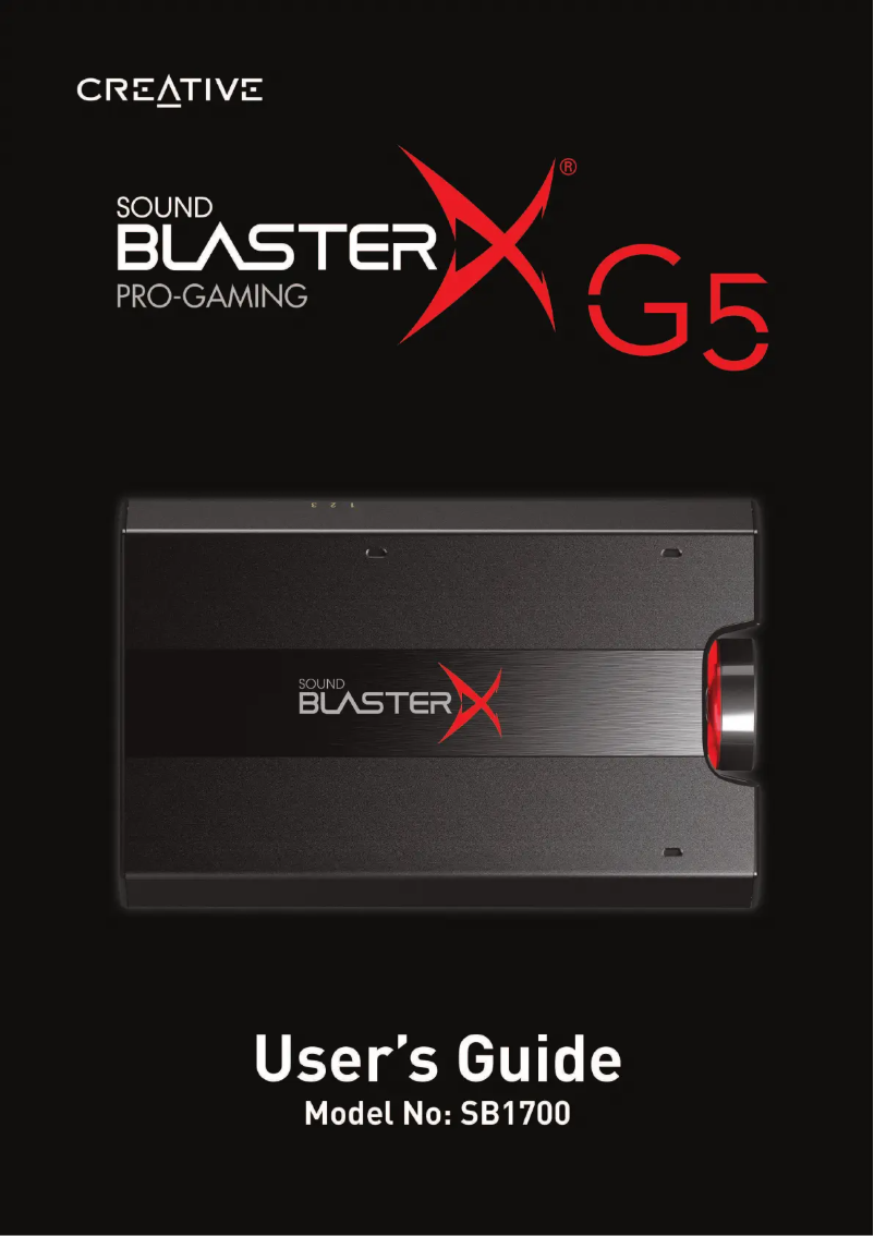 Page 1 de la notice Guide de démarrage rapide Creative Sound BlasterX G5