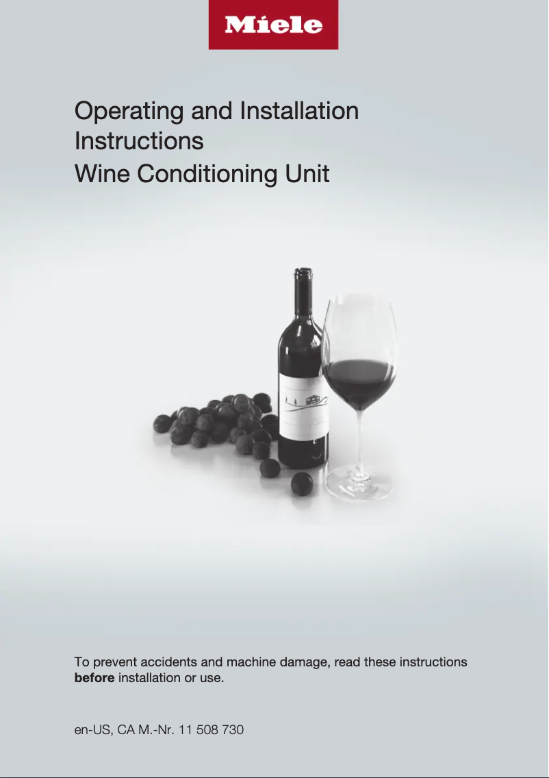 Page n°1 - Guide d'installation Miele KWT 2662 ViS