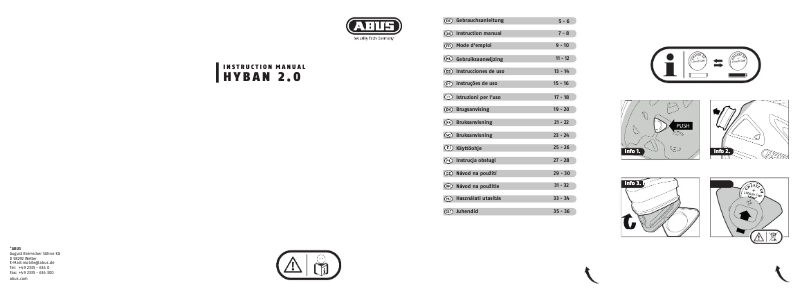 First page image of the manual for Hyban 2.0