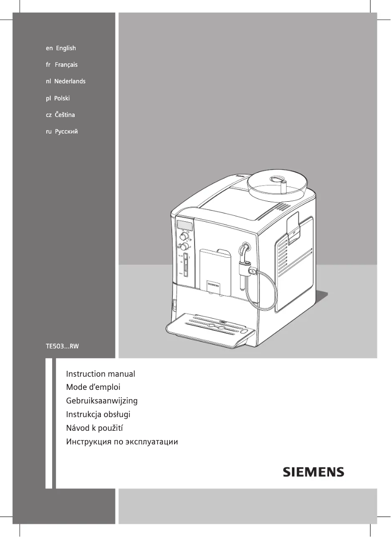 Page n°1 - Manuel utilisateur Siemens EQ.5 TE503521DE