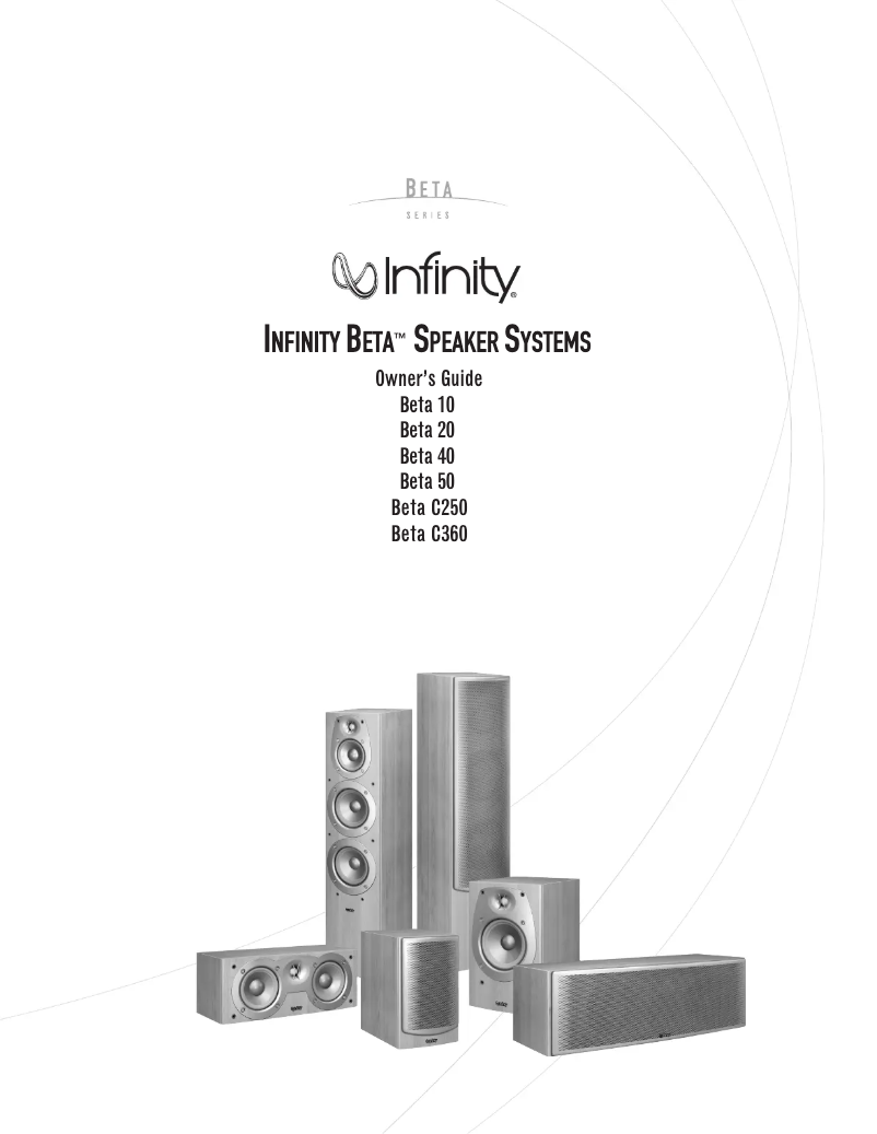 Page 1 de la notice Manuel utilisateur Infinity Beta 20