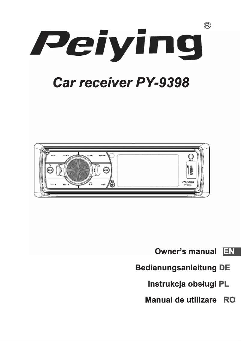 Image de la première page du manuel de l'appareil PY-9398