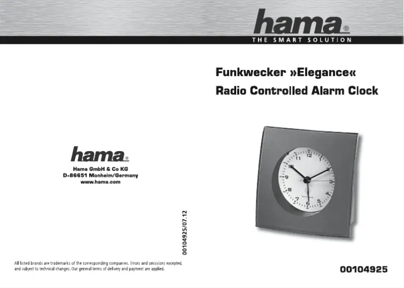 Page n°1 - Manuel utilisateur Hama 104925 Elegance