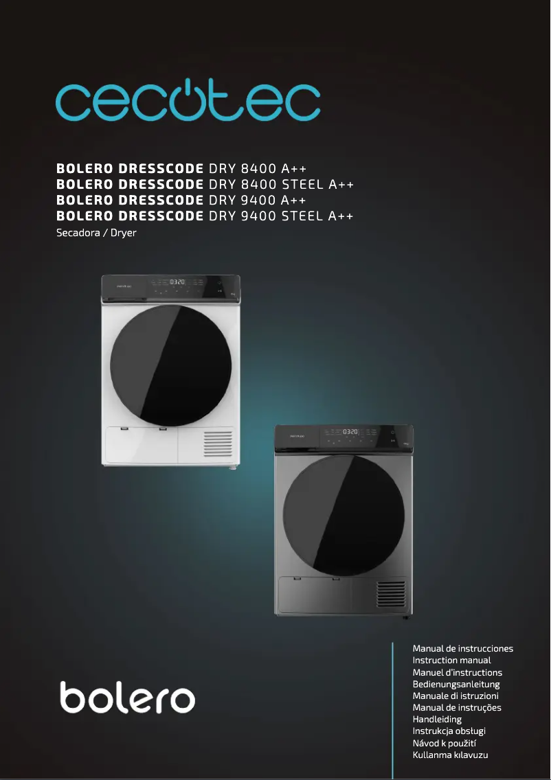 Page 1 de la notice Manuel utilisateur Cecotec Bolero DressCode Dry 8400 A++
