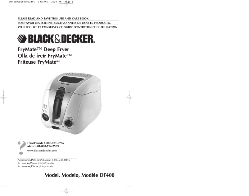 Page 1 de la notice Manuel utilisateur Black & Decker DF400
