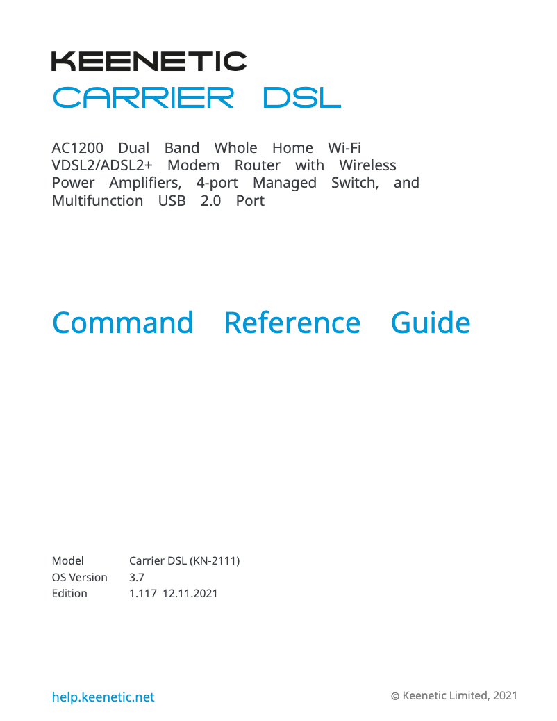 Image de la première page du manuel de l'appareil Carrier DSL
